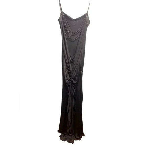 Rock & republic blck chain detail low back spaghetti strap evening party dress 8 - Picture 5 of 7